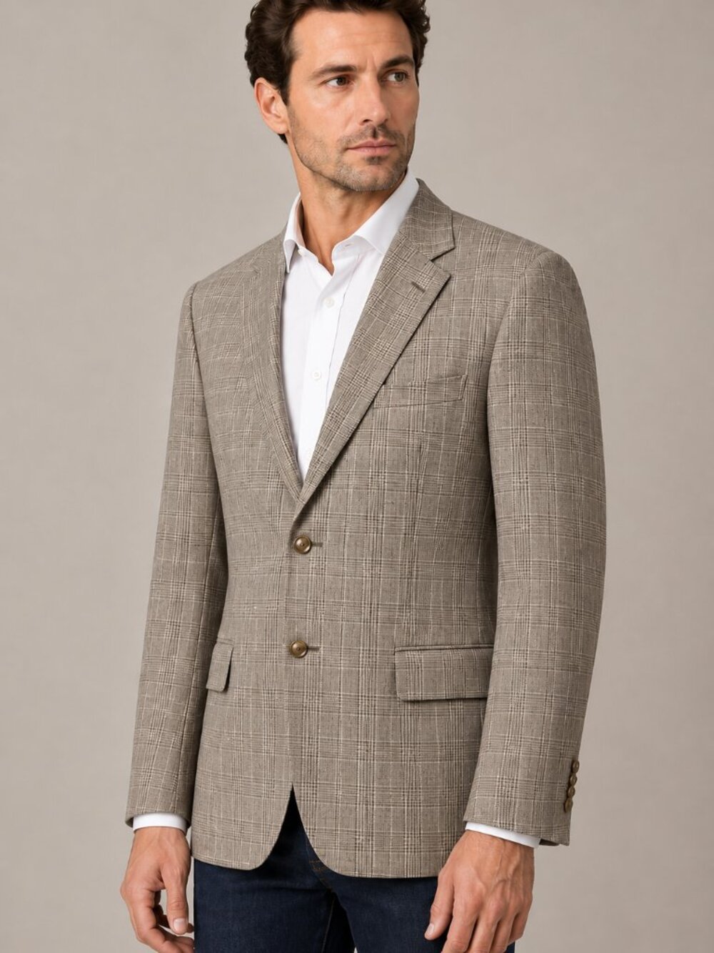 Jos A Bank Men’s 42R Tropical Cotton Wool Brown Plaid Blazer NWT Heritage